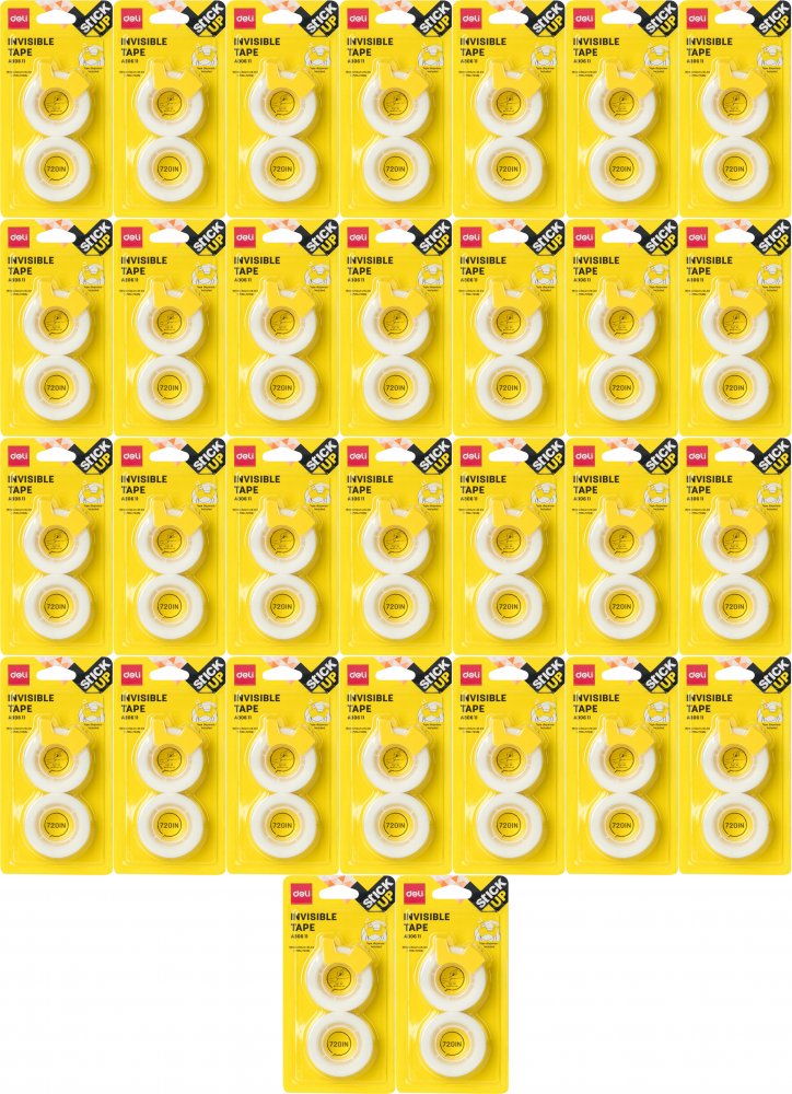 50x Taśma klejąca Deli Stick Up, 18mmx18.3m, 2 sztuki, biały