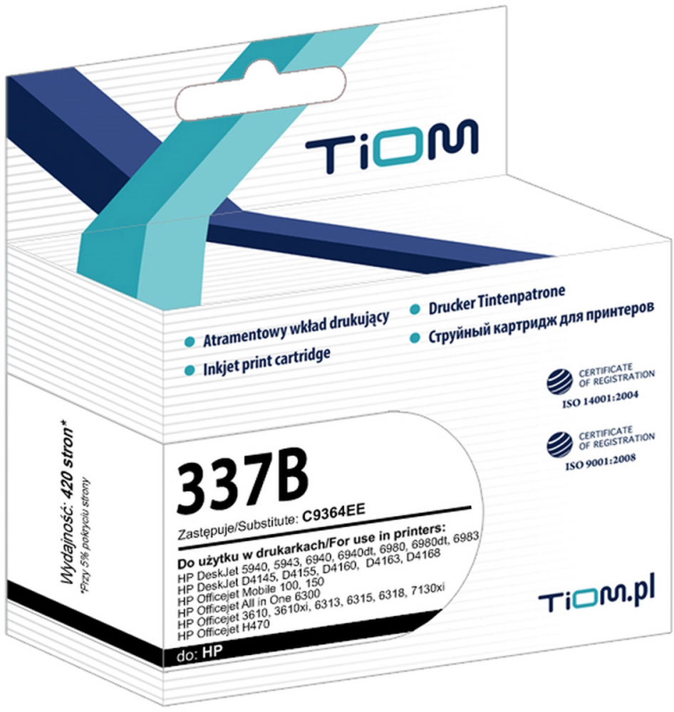 Tusz Tiom Ti-H337 337 (C9364EE), 420 stron, black (czarny)