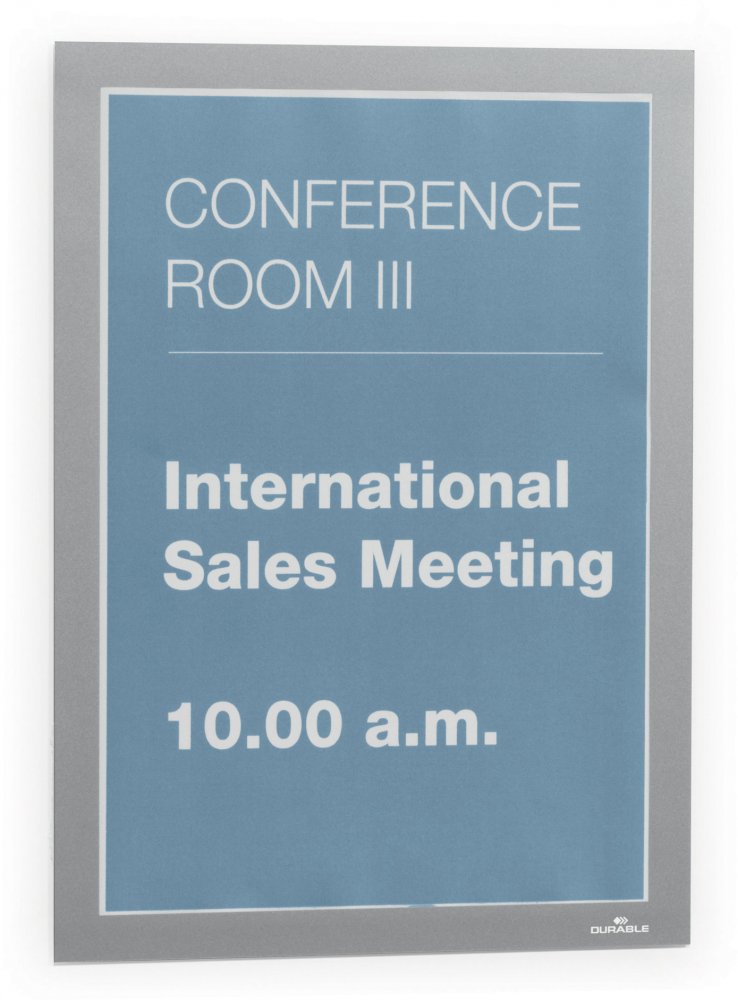 Ramka magnetyczna Durable Duraframe, samoprzylepna, A4, 1 sztuka, srebrny