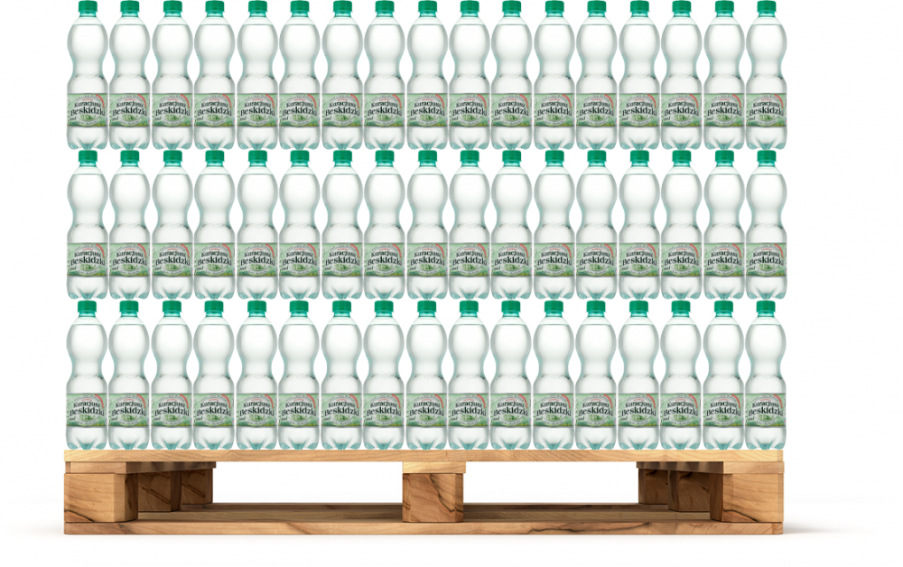 600x Woda gazowana Kuracjusz Beskidzki, 0.5l, butelka PET BEZ KAUCJI - paleta