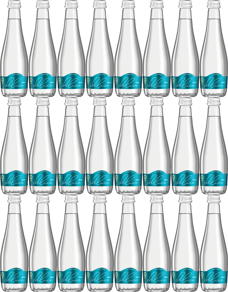 24x Woda gazowana Kropla Beskidu Delice, 0.33l, butelka szklana