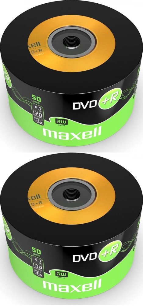 2x Płyta DVD+R Maxell, do jednokrotnego zapisu, 4.7 GB, cake box, 50 sztuk