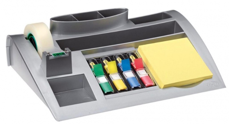 Organizer na biurko Scotch C50, z wyposażeniem, 245x165mm, srebrny