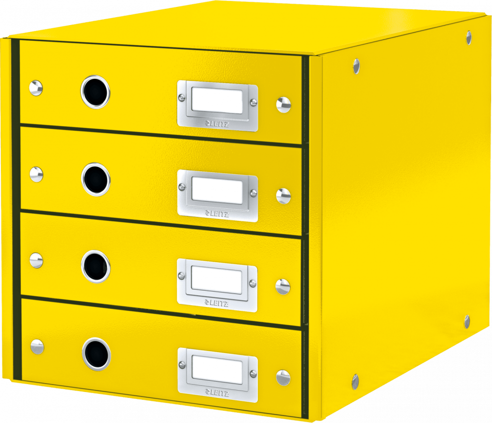 Pojemnik Leitz Click & Store Wow, z 4 szufladami, A4, żółty