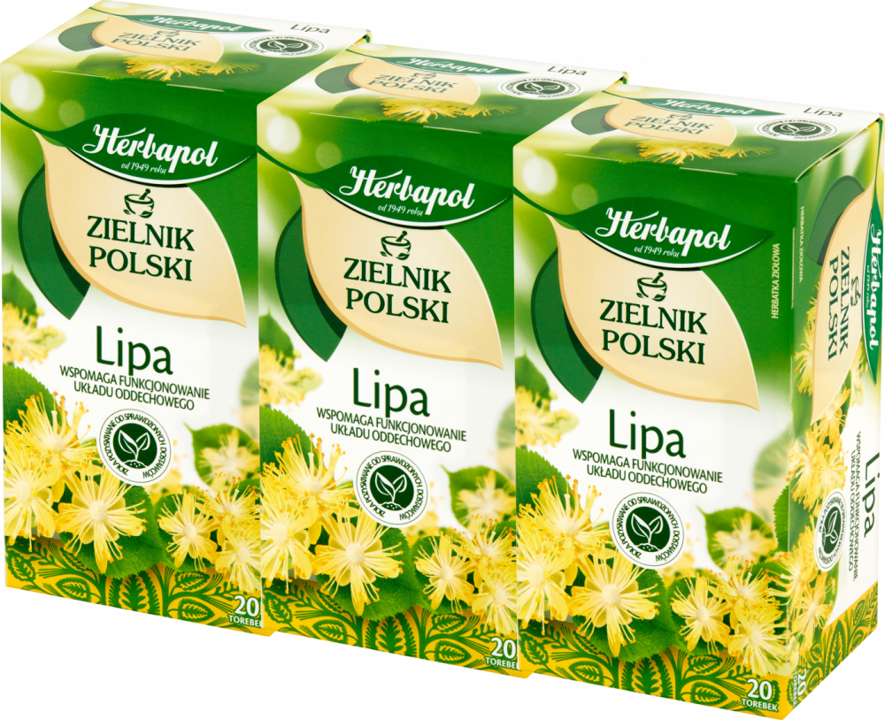 3x Herbata ziołowa w torebkach Herbapol Zielnik Polski, Lipa, 20 sztuk x 1.5g