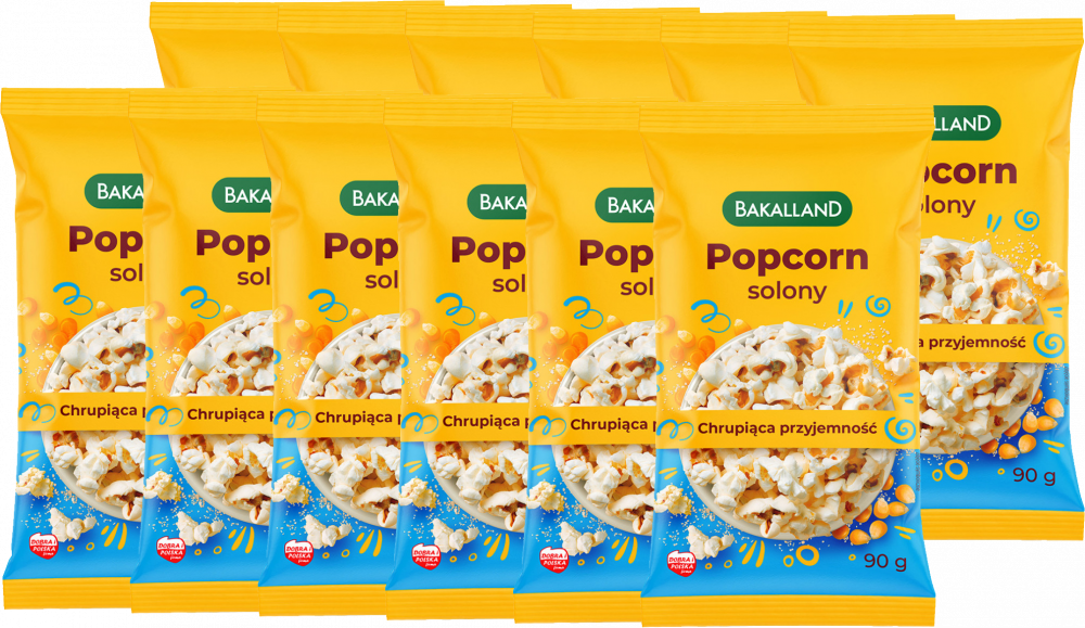 12x Popcorn Bakalland, solony, do mikrofalówki, 90g