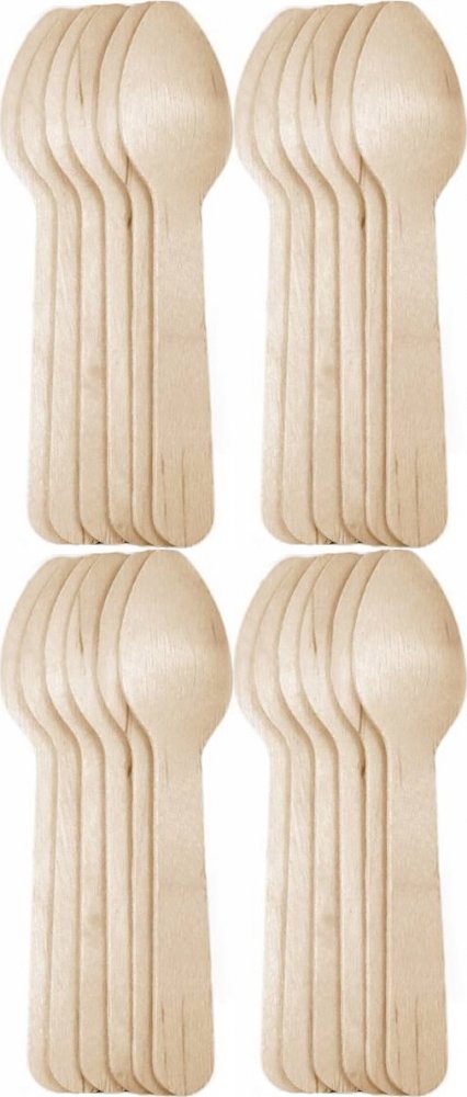 4x Łyżeczki jednorazowe Packman, 11cm, drewno, 100 sztuk, brązowy