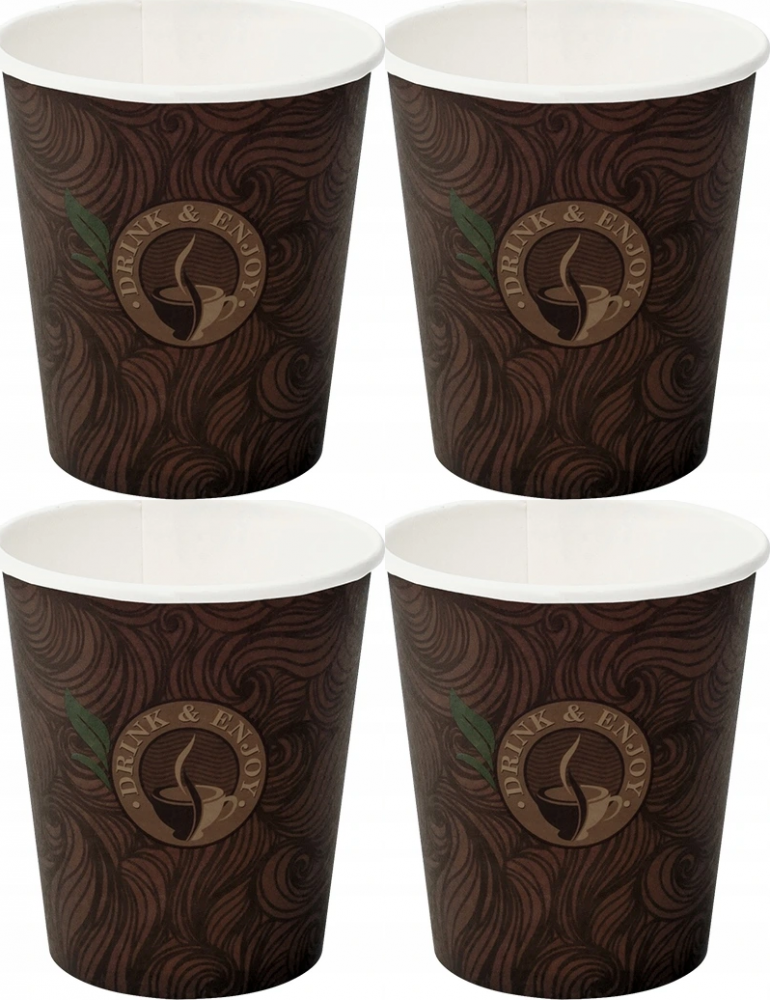 4x Kubki jednorazowe, 200ml netto, papier, 50 sztuk, mix wzór SUP