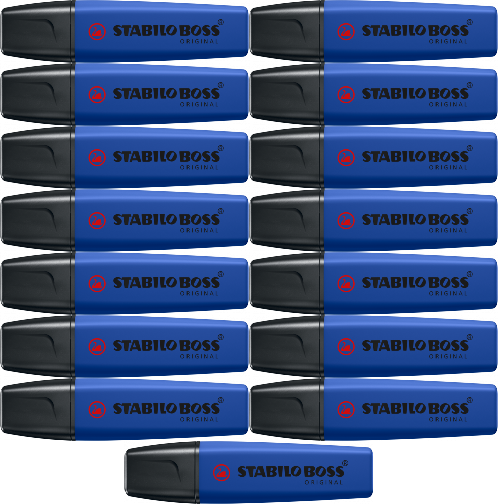 15x Zakreślacz Stabilo Boss Original NatureCOLORS Wildflowers, ścięta, ultramaryna