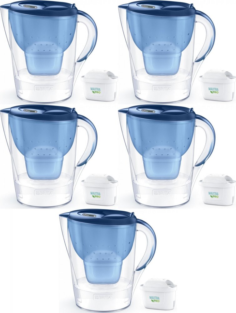 5x Dzbanek filtrujący Brita Marella XL, 3.5l, niebieski + 1 wkład Maxtra Pro Pure Performance