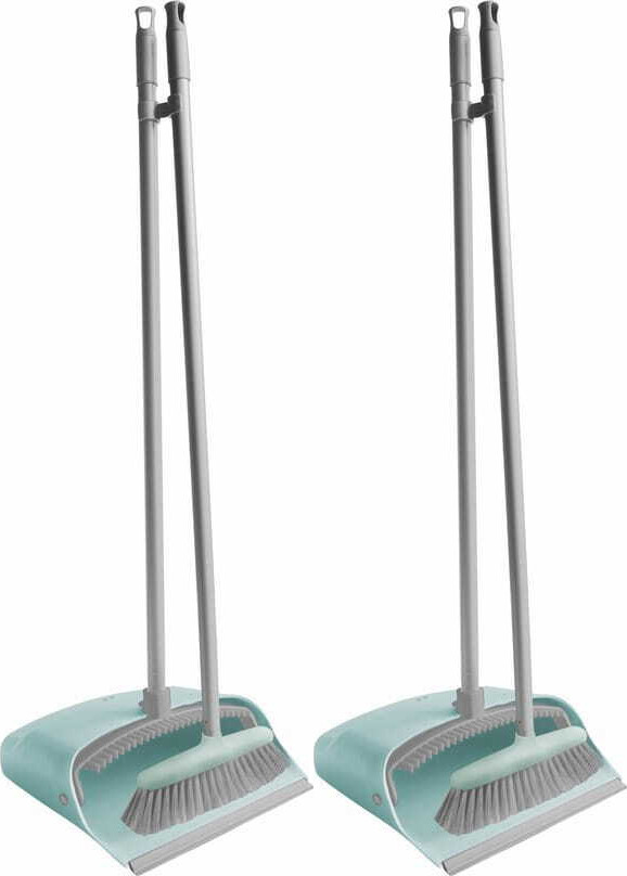 2x Zestaw do zamiatania York Quick (Leń), miętowy, miotła + szufelka