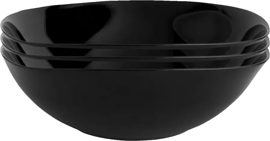 Salaterka Altom Design Black Harmony, 24.5cm, szkło, 3 sztuki, czarny