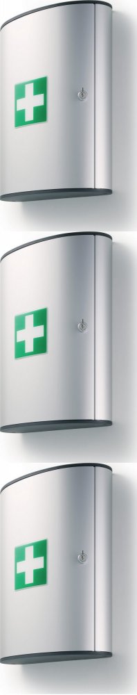 3x Apteczka wisząca Durable, aluminiowa, 3 półki, 302x400x118mm, srebrny