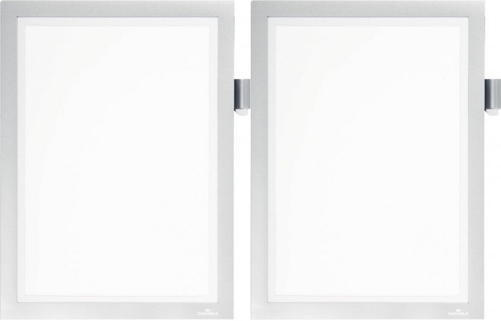 2x Ramka magnetyczna Durable Duraframe Note, samoprzylepna, A4, 1 sztuka, srebrny