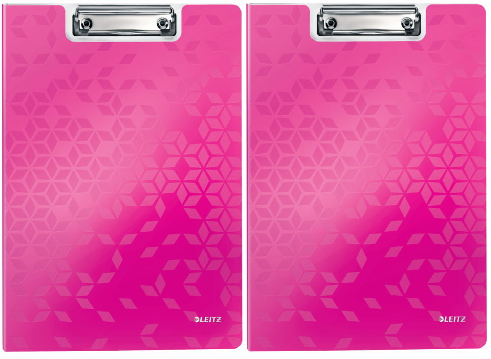 2x Clipboard Leitz Wow, z okładką, A4, różowy