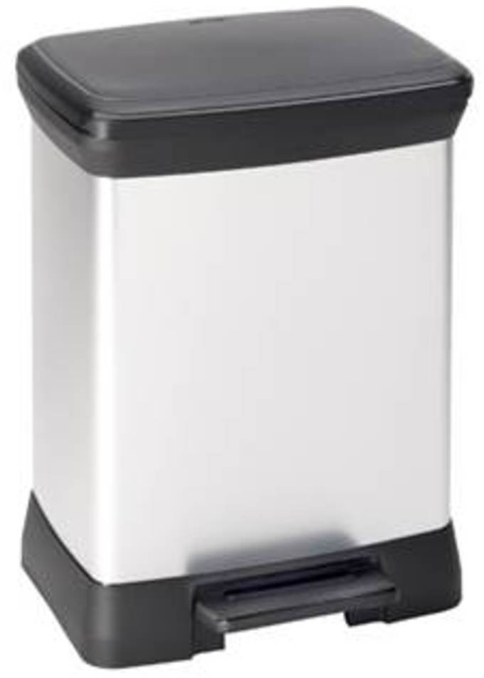 Kosz na śmieci Curver Deco Bin, z pokrywą, 30l, srebrny