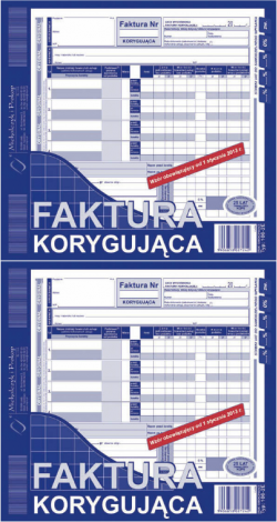 2x Faktura korygujaca MiP 106-2E, 2/3 A4, oryginał+kopia, 80k