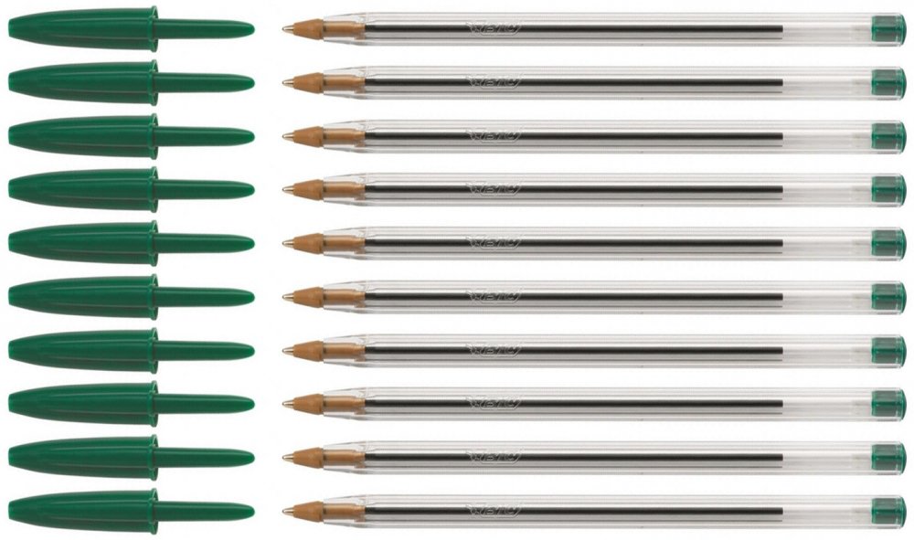 10x długopis Bic, Cristal, 1mm zielony
