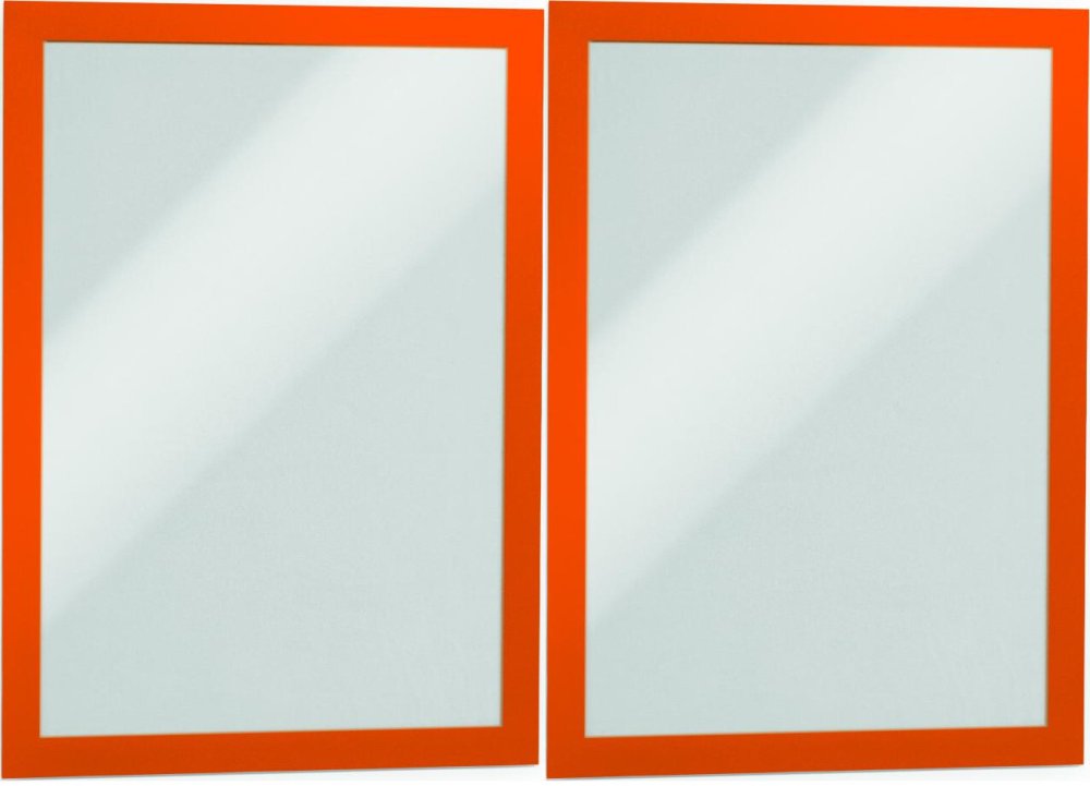 2x Ramka magnetyczna Durable Duraframe, samoprzylepna, A4, 2 sztuki, pomarańczowy
