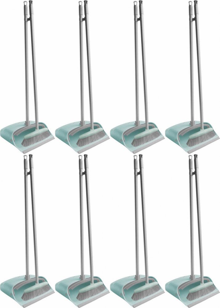 8x Zestaw do zamiatania York Quick (Leń), miętowy, miotła + szufelka