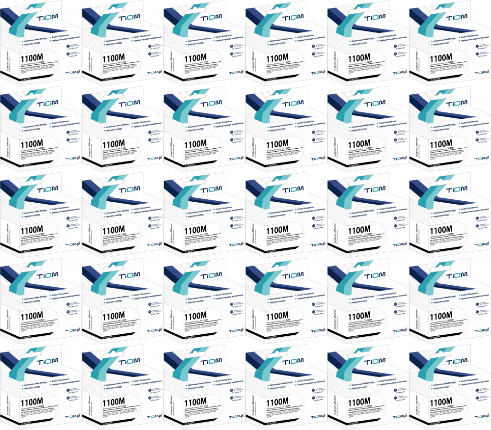 30x Tusz Tiom Ti-B1100/980M LC-1100 M (LC1100M), 325 stron, magenta (purpurowy)