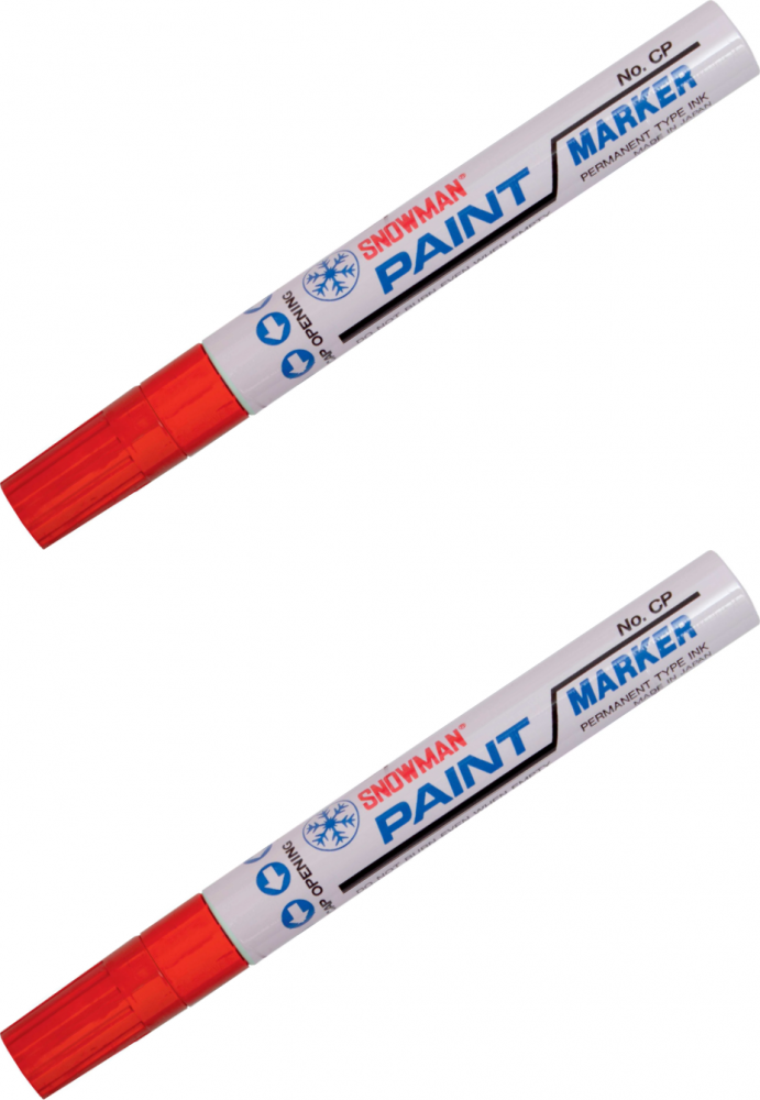 2x Marker olejowy Snowman, gruby, okrągła, czerwony