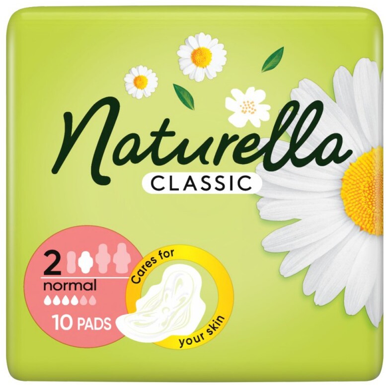 Podpaski Naturella Classic Normal, ze skrzydełkami, 10 sztuk