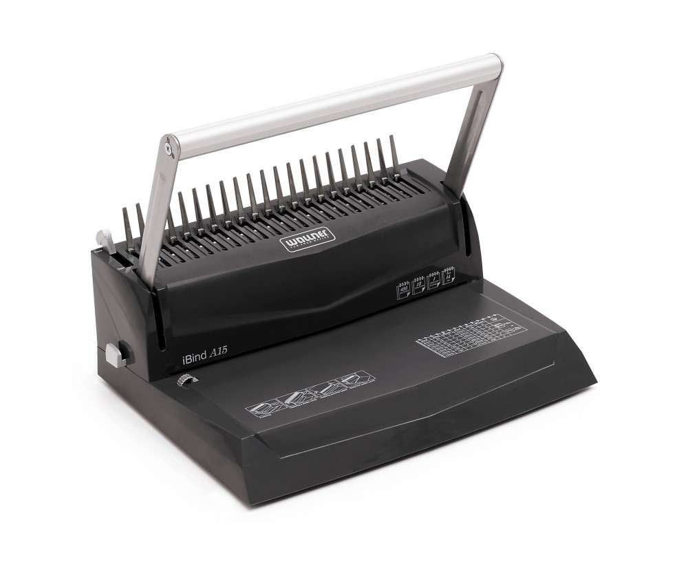 Bindownica ręczna Wallner iBind A15, do 450 kartek, czarny