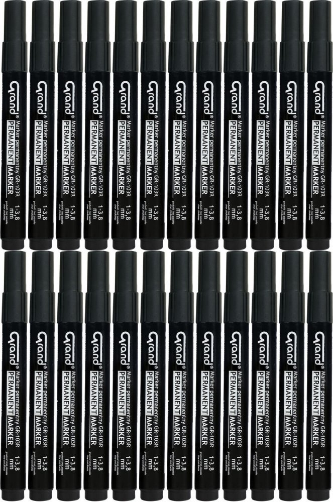 24x Marker permanentny Grand GR-103R, okrągła, czarny