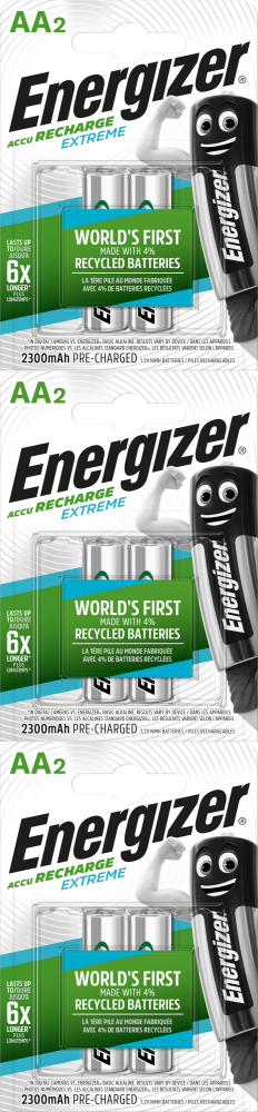 3x Akumulator Energizer Extreme, AA, 1.2V, 2300mAh, 2 sztuki