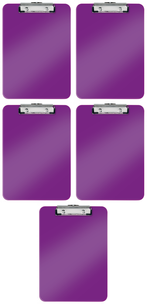 5x Clipboard Leitz Wow, A4, fioletowy