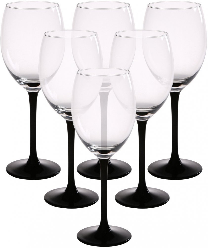 Kieliszki do czerwonego wina Altom Design Onyx, 330ml, komplet 6 sztuk, przezroczysto-czarny