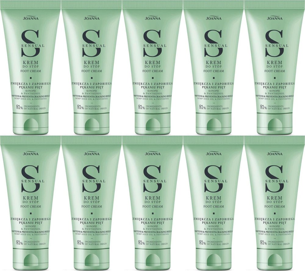 10x Krem do stóp Joanna Sensual, konopie, 100g
