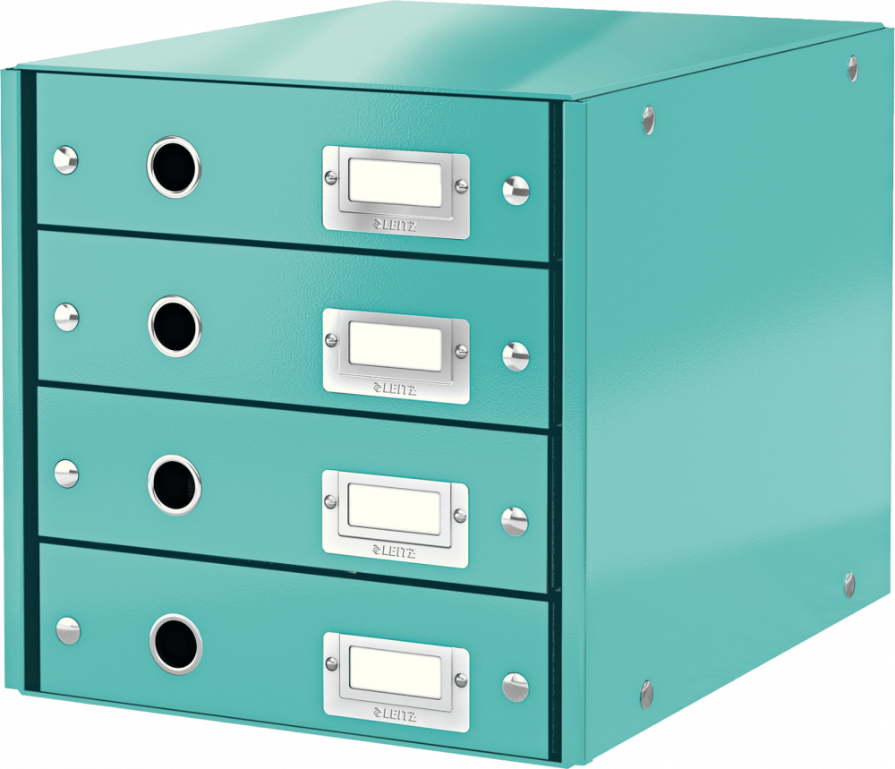 Pojemnik Leitz Click & Store Wow, z 4 szufladami, A4, turkusowy