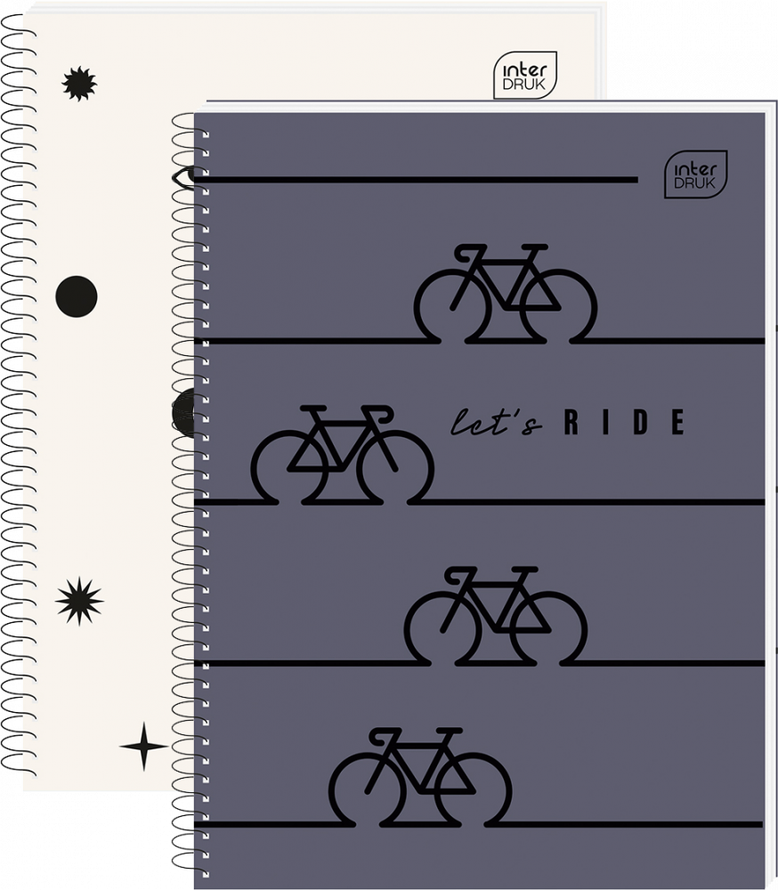 2x kołonotatnik Interdruk, A5, w kratkę, 80 kartek, mix wzorów
