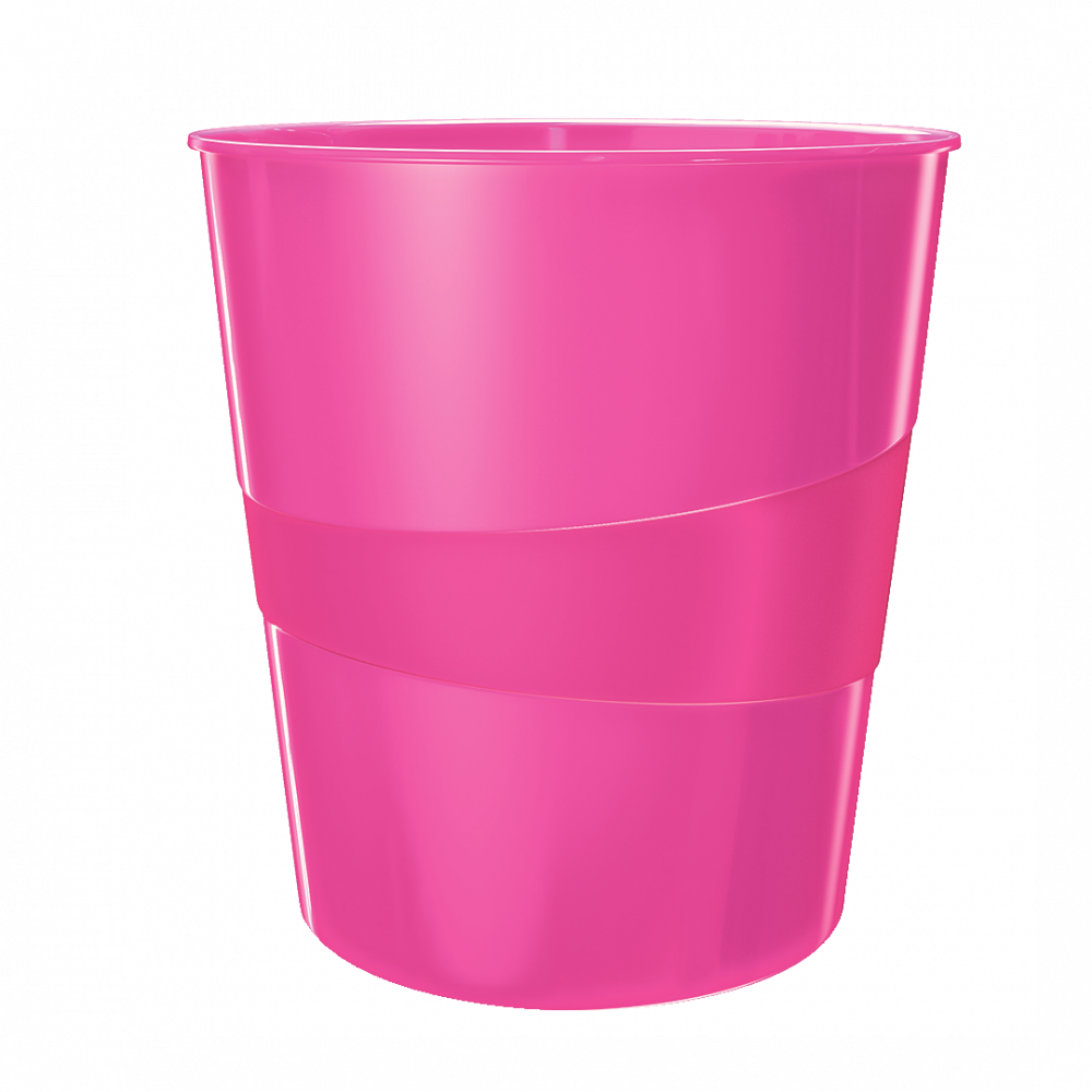 Kosz na śmieci Leitz Wow, 15L, różowy