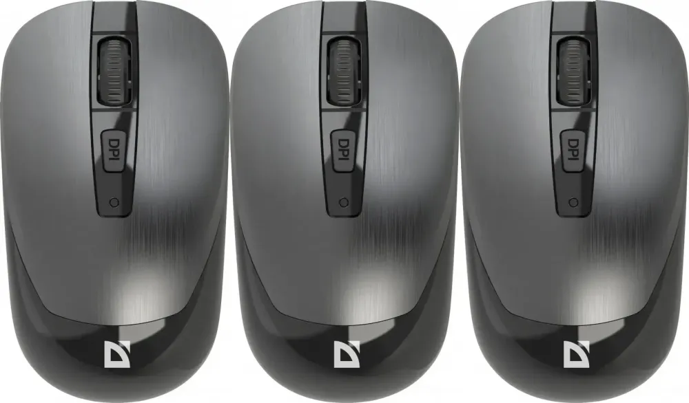 3x Myszka bezprzewodowa Defender Wave MM-995 RF, optyczna, srebrny