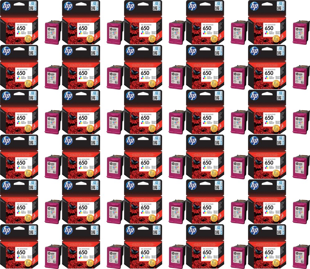 60x Tusz Hp 650 (CZ102AE), 200 stron, CMY cyan (błękitny), magenta (purpurowy), yellow (żółty)