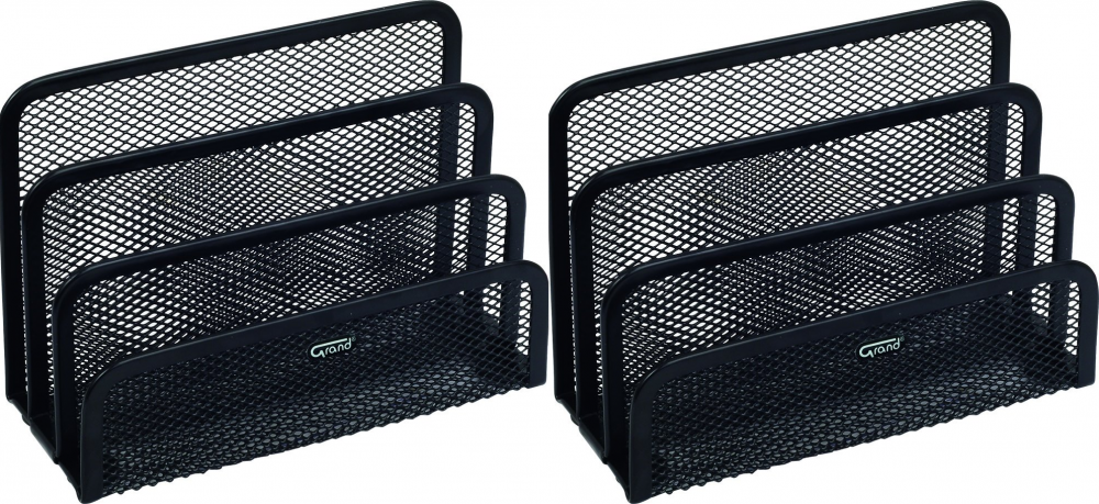 2x Stojak na koperty Grand GR-034, metalowy (druciany), czarny