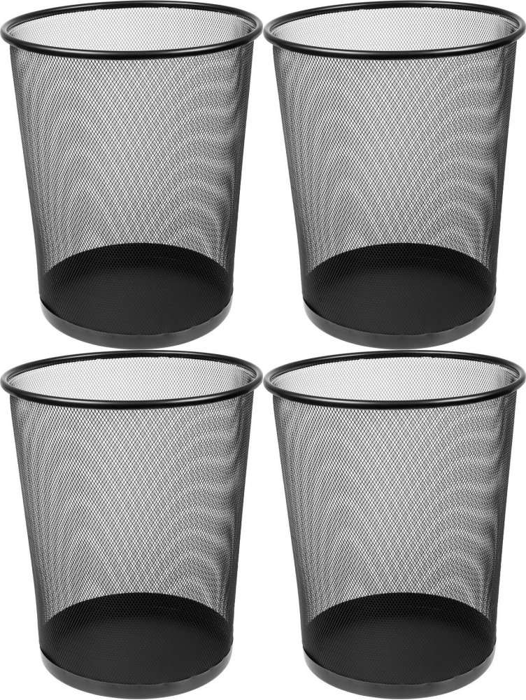 4x Kosz na śmieci MemoBe, metalowy, 29.5x34.5cm, czarny