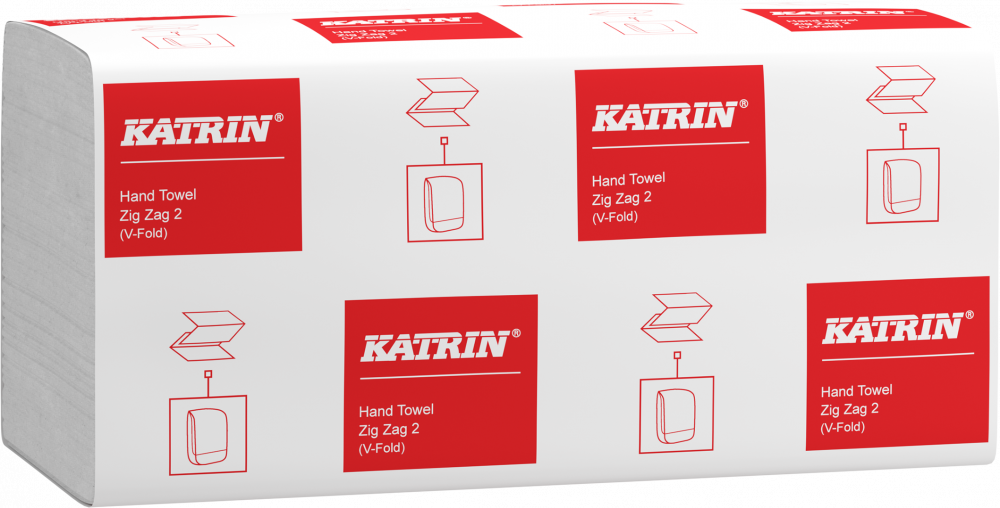 Ręcznik papierowy Katrin Classic 35298, dwuwarstwowy, w składce ZZ, 200 składek, biały