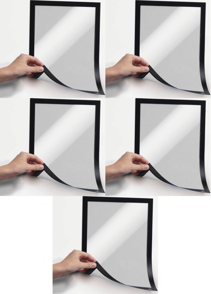 5x Ramka magnetyczna Durable Duraframe Magnetic, A4, 1 sztuka, czarny