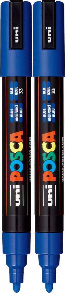 2x Marker Posca PC-5M, z farbą plakatową, okrągła, niebieski