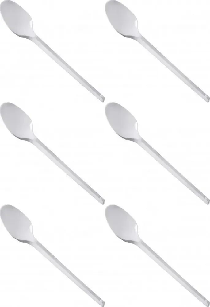 6x Łyżeczki wielorazowe Bittner premium, 13cm, plastik, 100 sztuk, biały