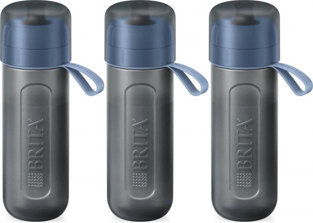 3x Butelka filtrująca Brita Active, 0.6l, pastelowy błękit