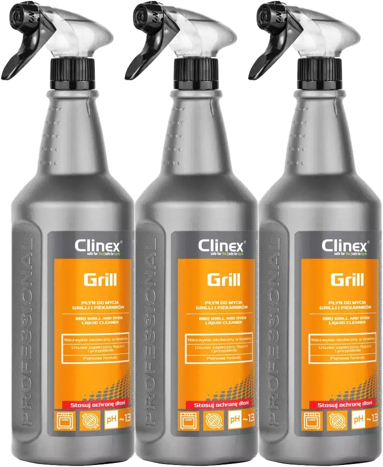 3x Płyn do mycia grilli i piekarników Clinex, z rozpylaczem, 1l