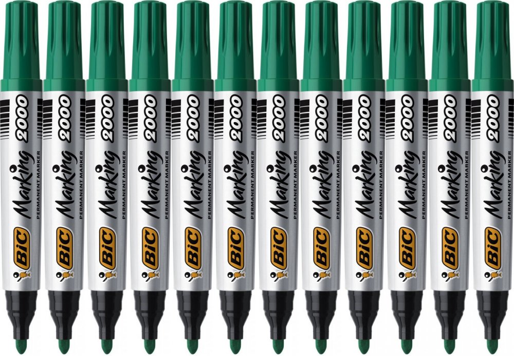 12x Marker permanentny Bic Marking 2000 ECOlutions, okrągła, 1.7mm, zielony