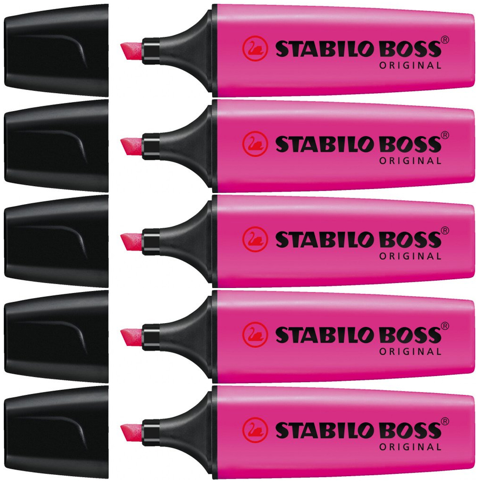 5x zakreślacz Stabilo, Boss Original, ścięta, liliowy