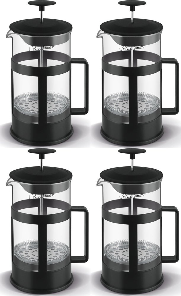 4x Zaparzacz tłokowy do herbaty i kawy Lamart LT7048, 1l, 10x21cm, szkło, przezroczysty