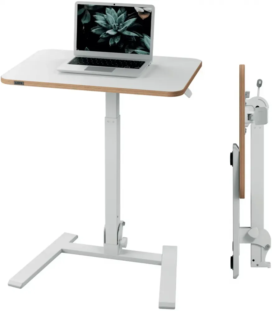 Biurko Leitz Ergo składane, z regulacją wysokości, 460x740x650mm, biały